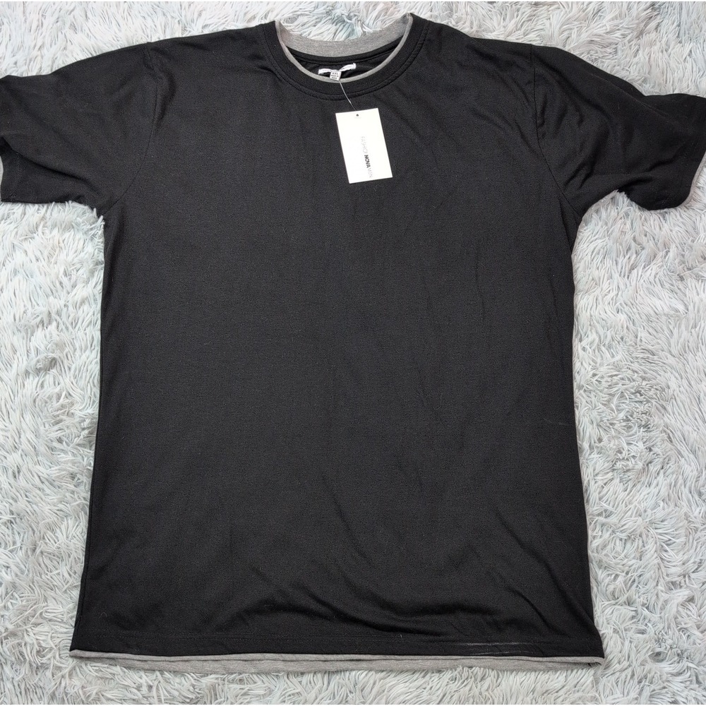 Fashion Nova Shirt Mens XXL Black Tee Preppy Soft Comfort Casual New